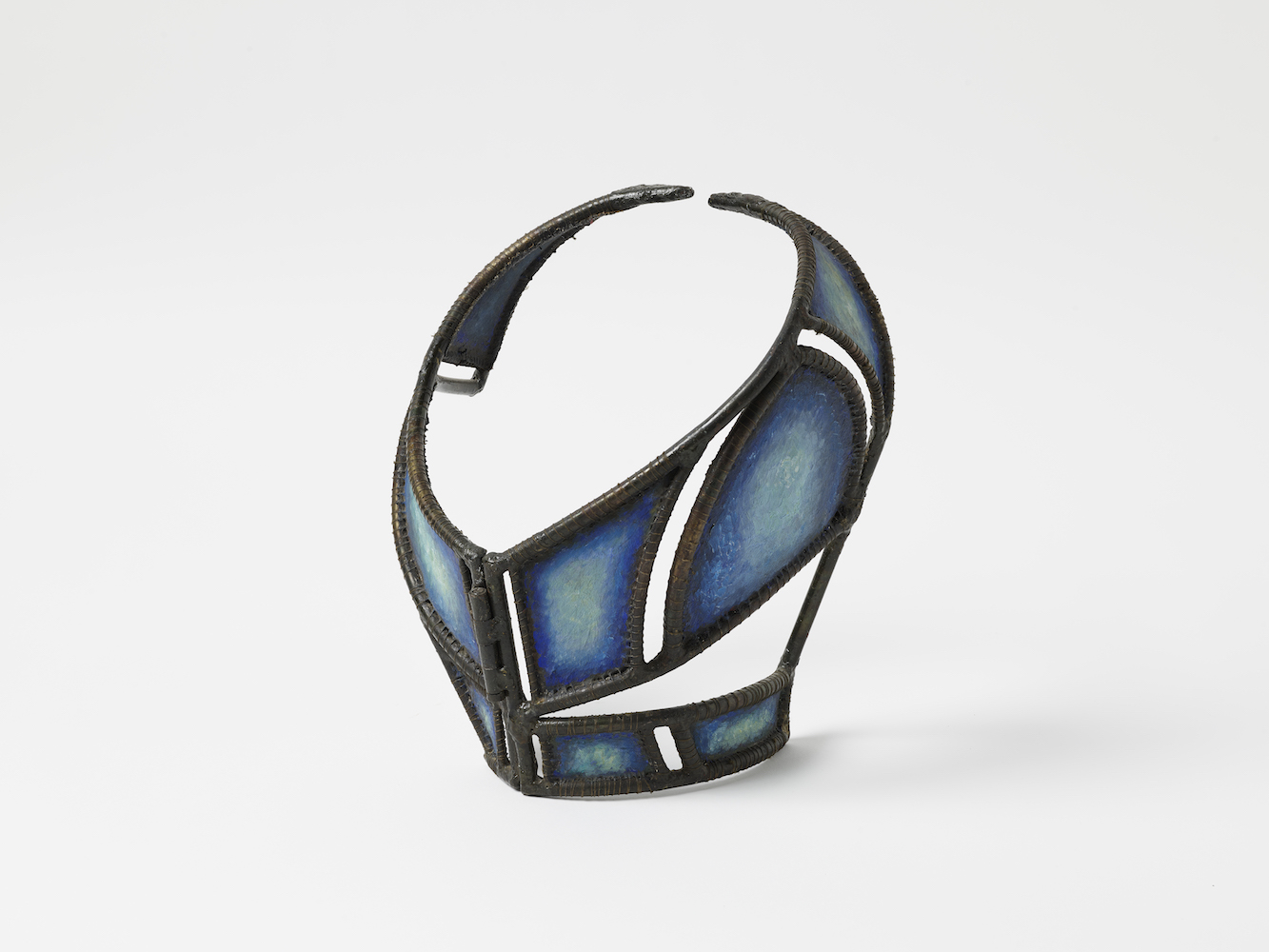   Necklace , 1984  Steel, fabric, 12.5” x 14” x 8” 