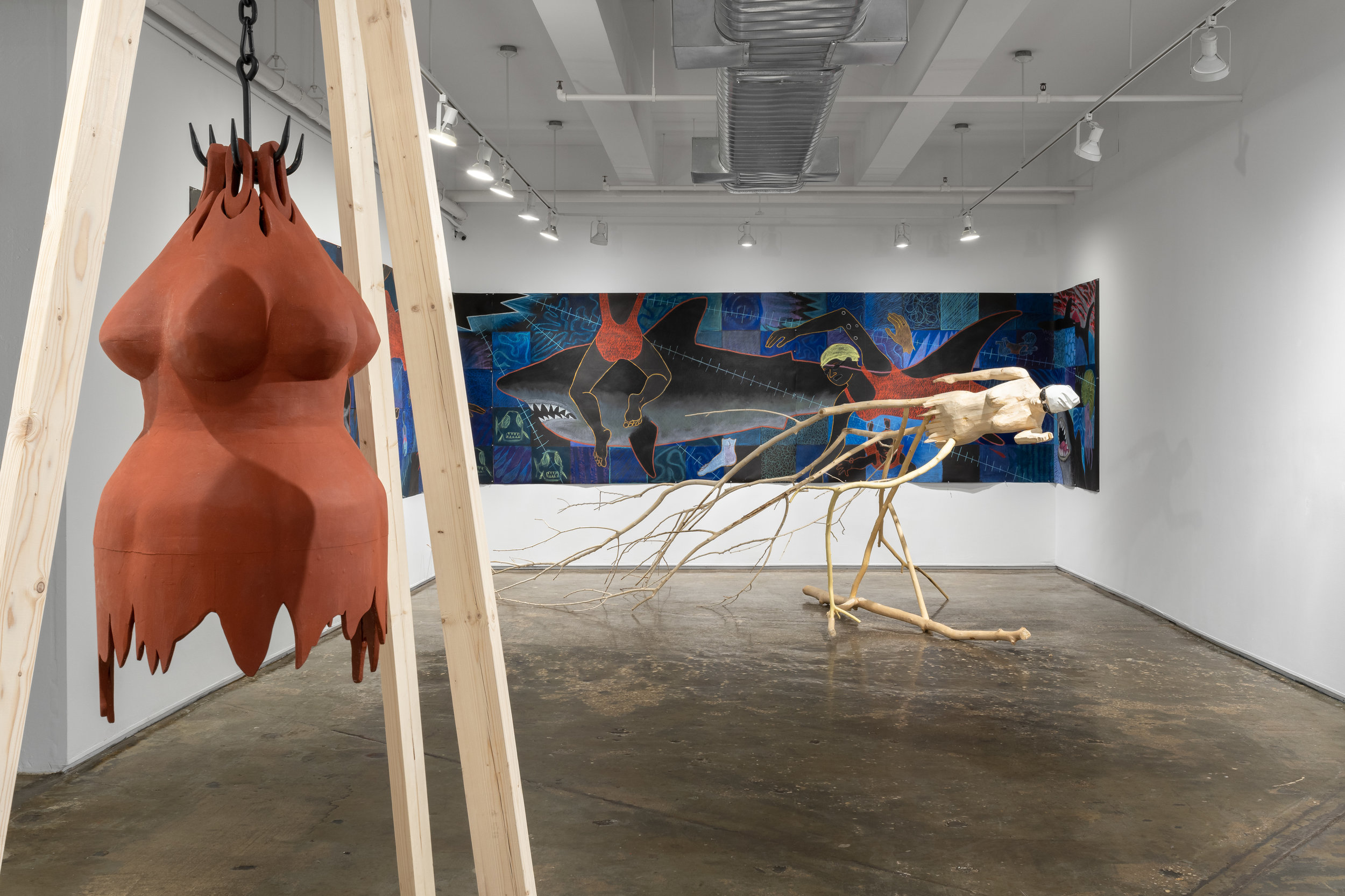  Installation view of  Swim Faster . Photo by Sebastian Bach. 