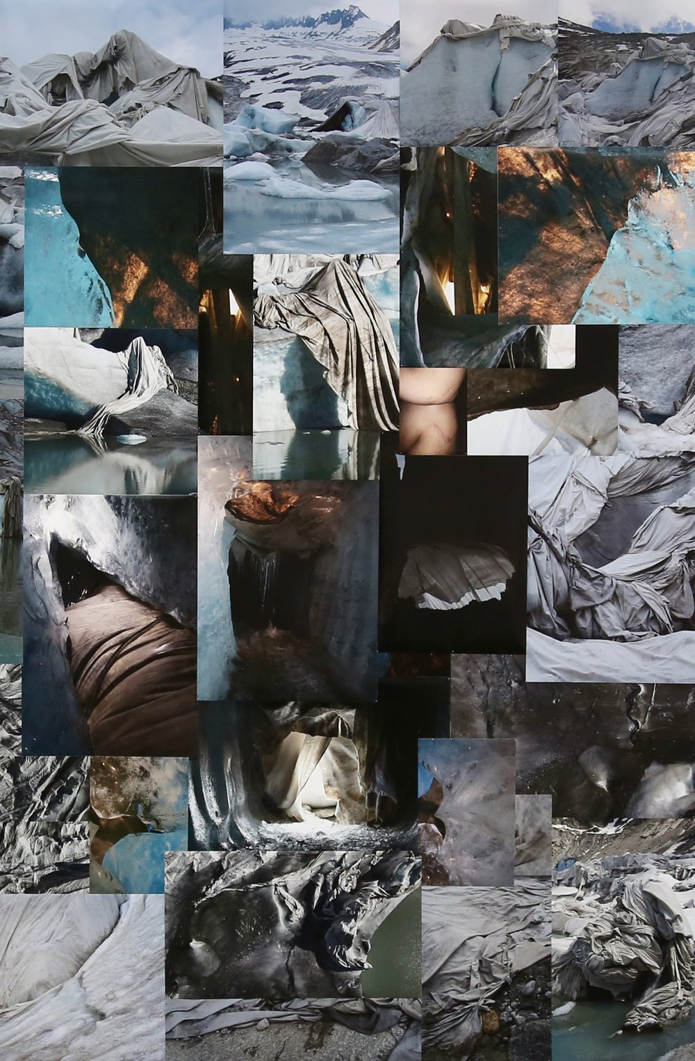  Ohan Breiding,  To dress a wound from what shines from it (Detail 1 from Belly of a Glacier: Chapter 2) , 2023, Photographic installation, 144 x 108 inches. 