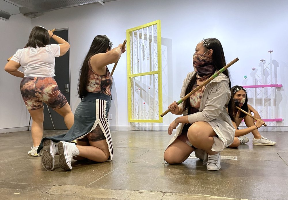  Caroline Garcia,  Pay Salutation , 2022, Performance by the Chrysalis Kali Collective: Caroline Garcia, Kristen Cabildo, Katrina Cabanban, Princess Manuel with Kali-stick weapons, 13 minutes, 18 seconds. 