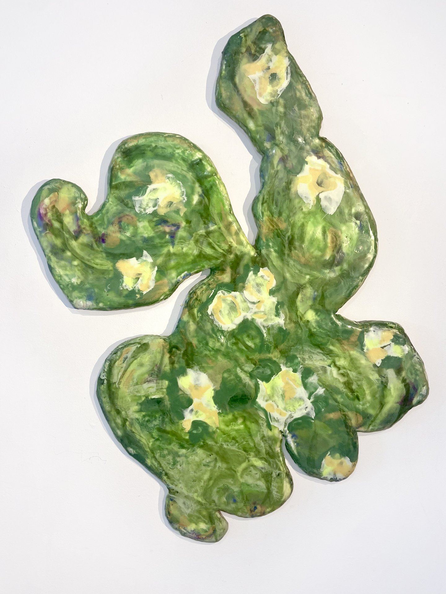   Nymphaea , encaustic on wood, 32 x 18 x 1 inches, 2025 
