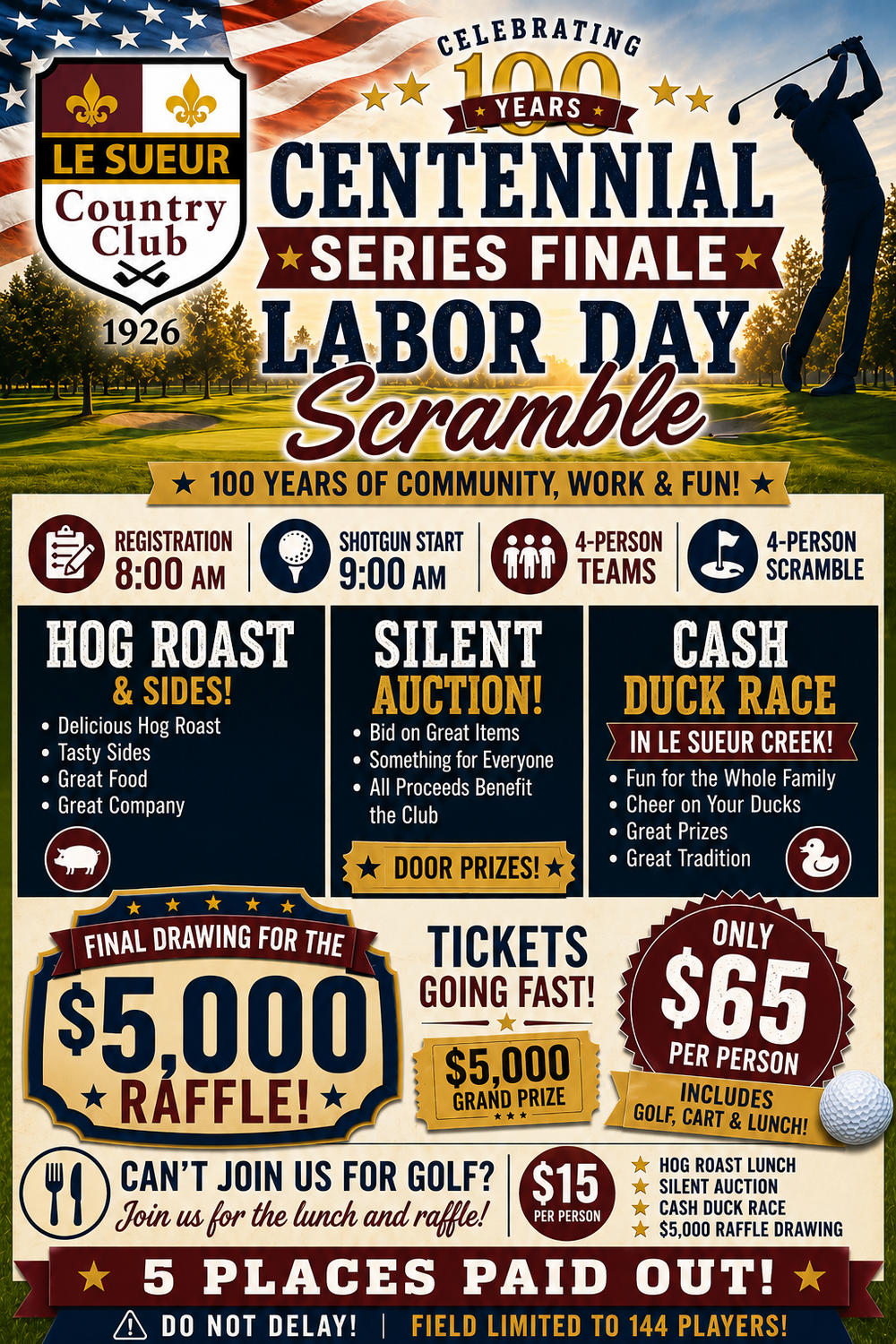 Le Sueur Country Club - Labor Day Scramble 2026