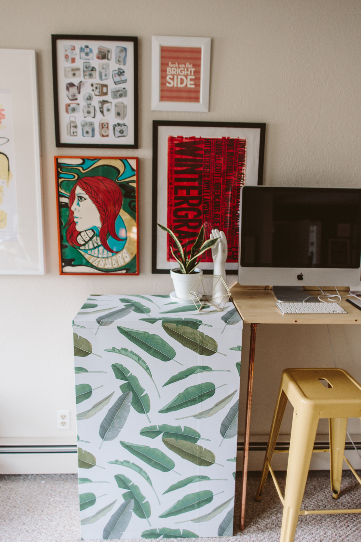 Palm Leaf File Cabinet Makeover