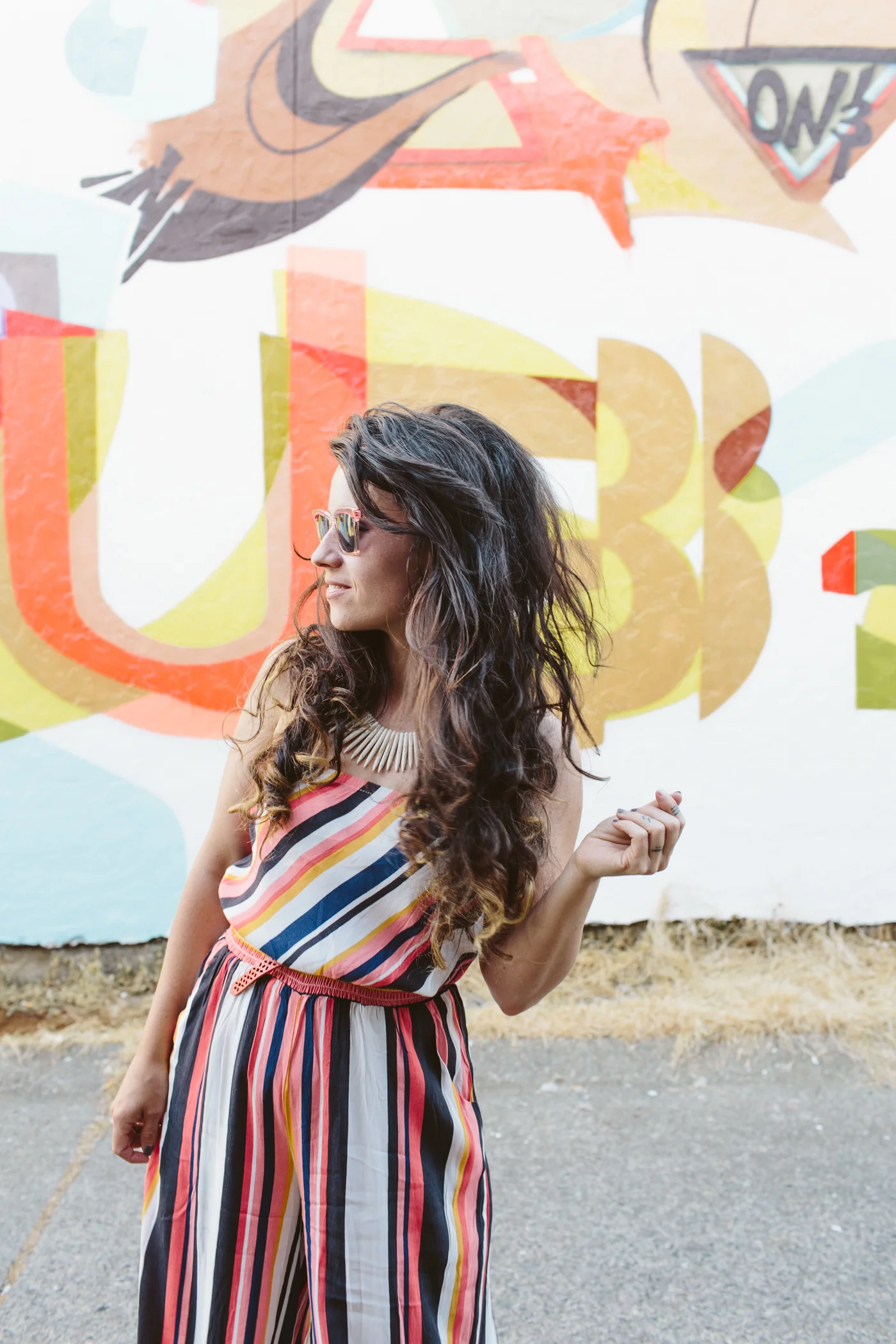Striped Jumpsuit Summer Outfit