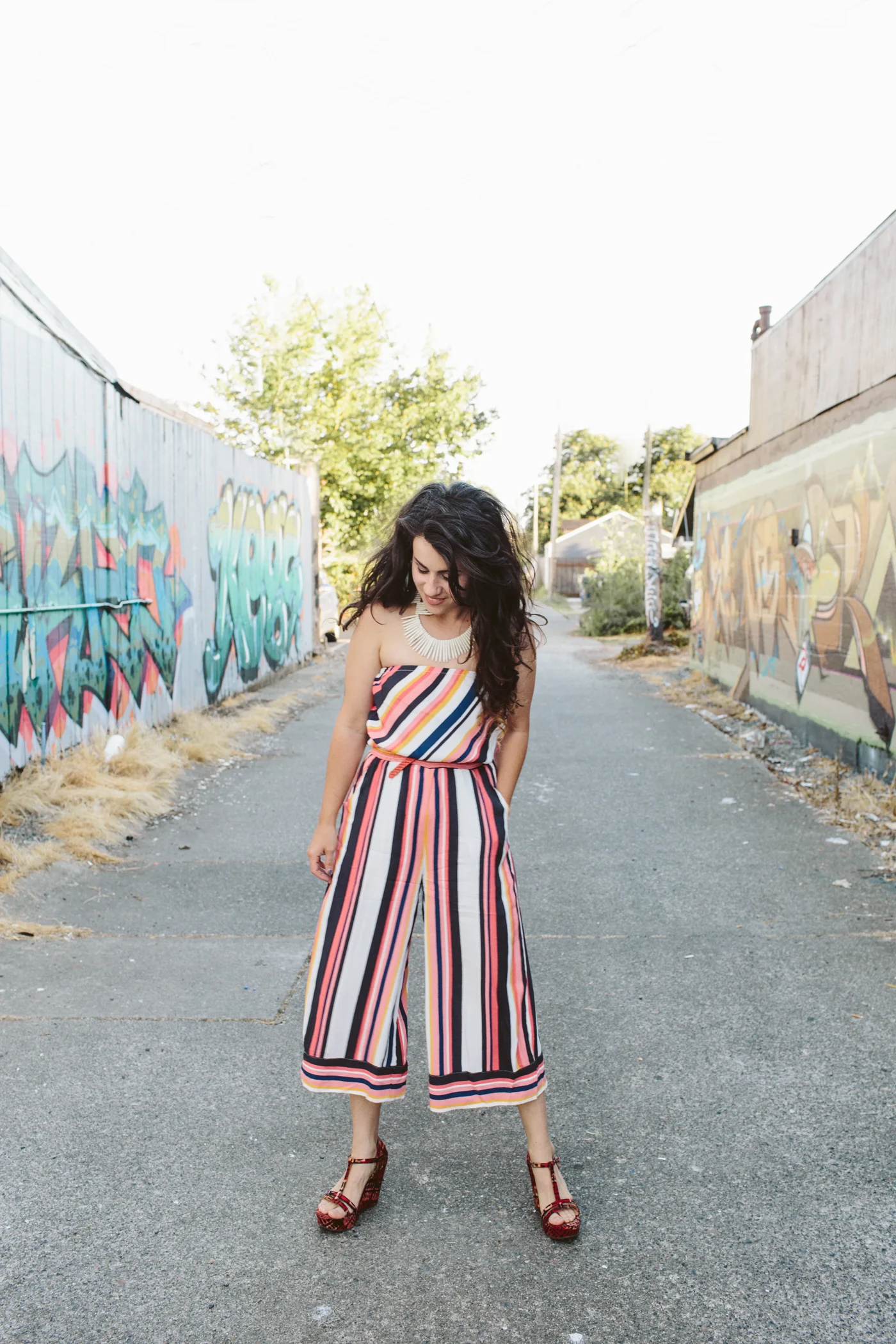 Striped Jumpsuit Summer Outfit