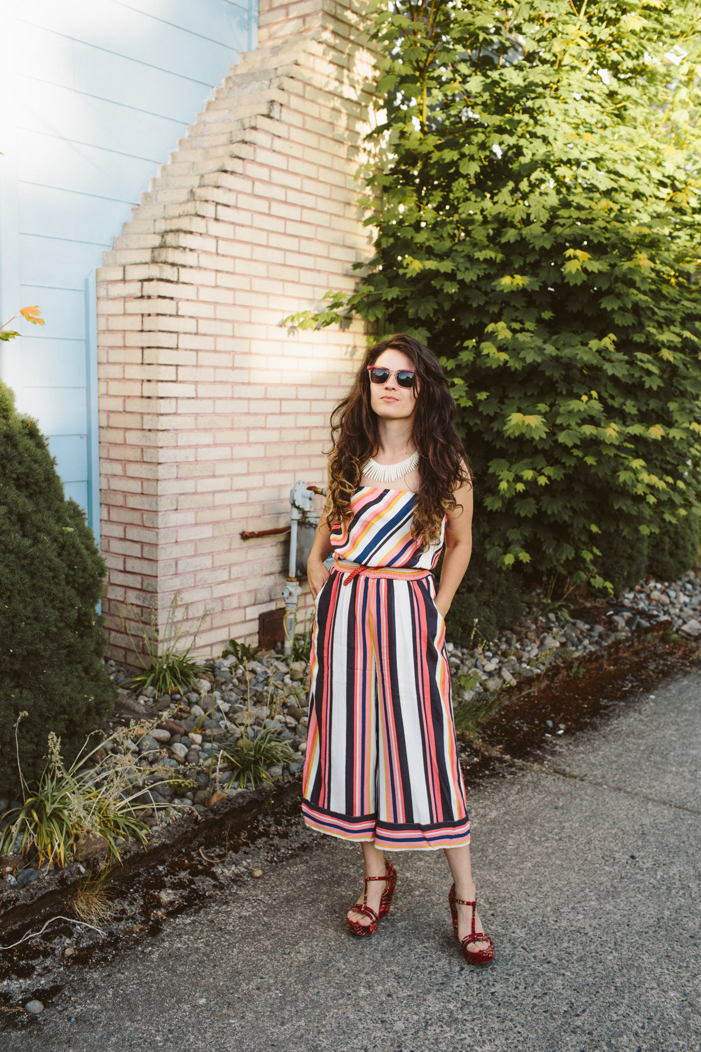 Striped Jumpsuit Summer Outfit