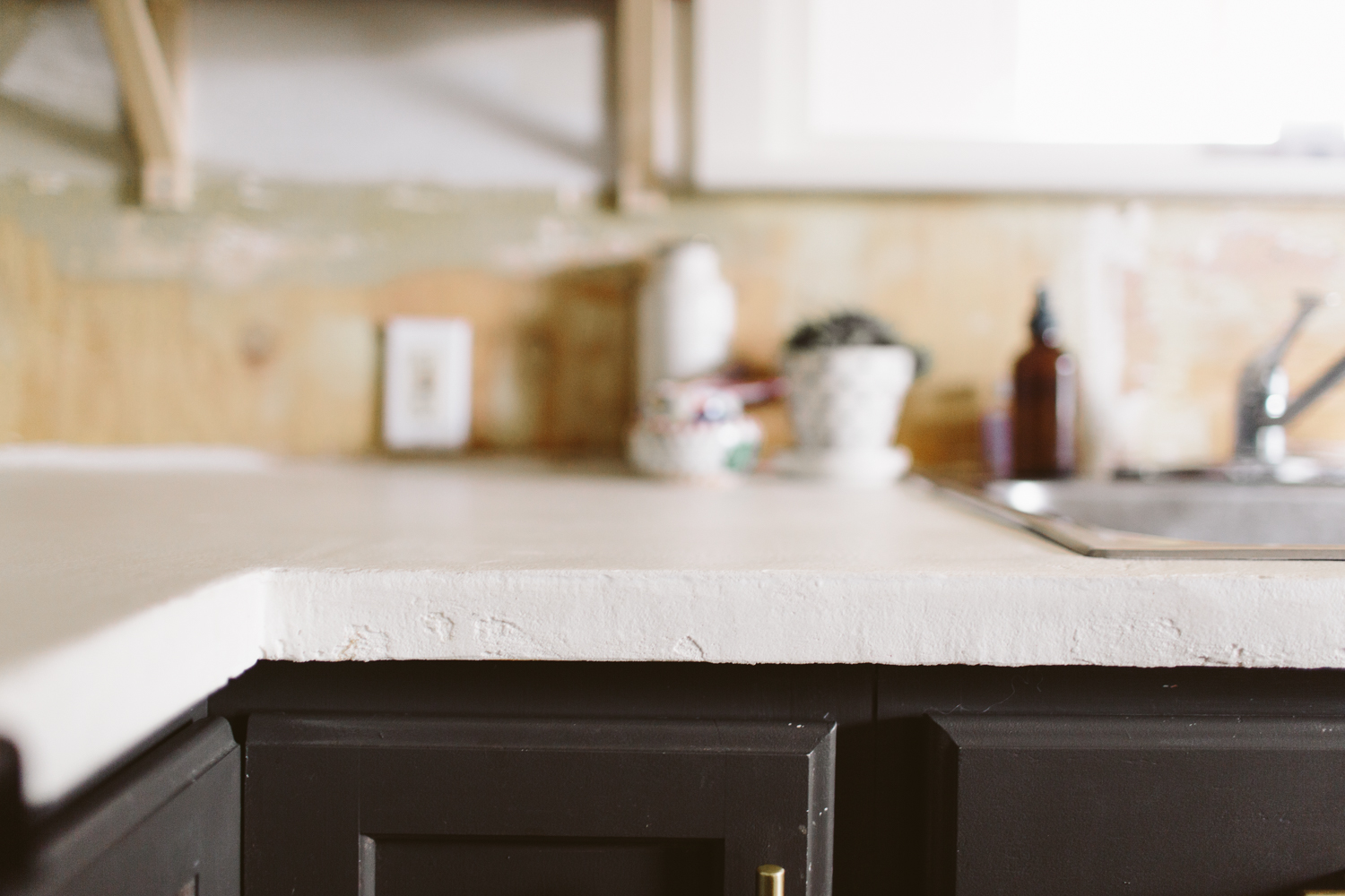 Diy White Concrete Skimcoat Countertop