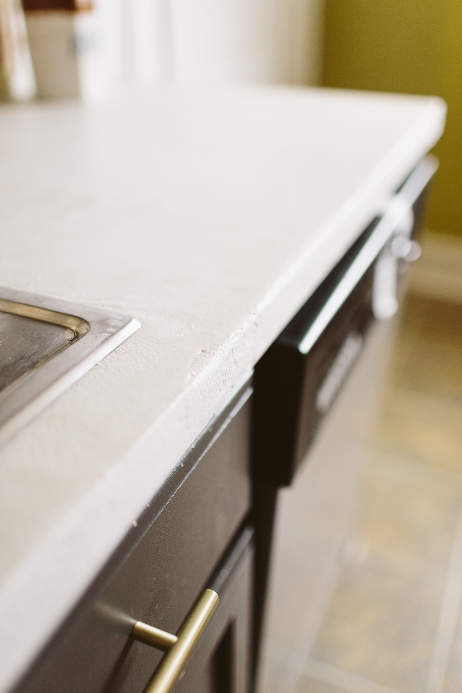 DIY White Concrete Skimcoat Countertops