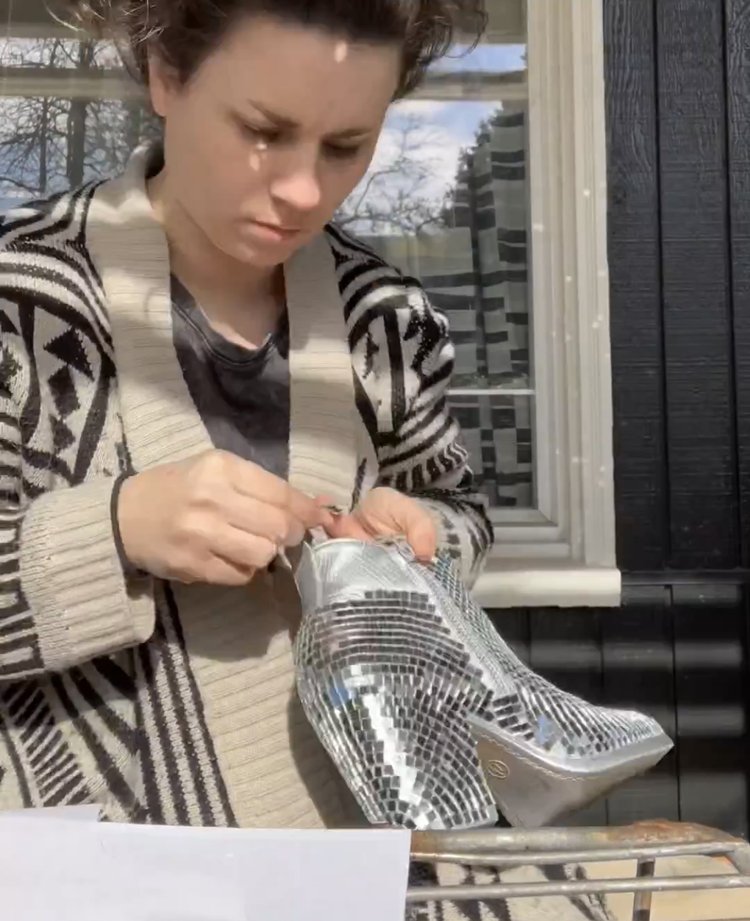 DIY Disco Ball Shoe Heels – Aww Sam