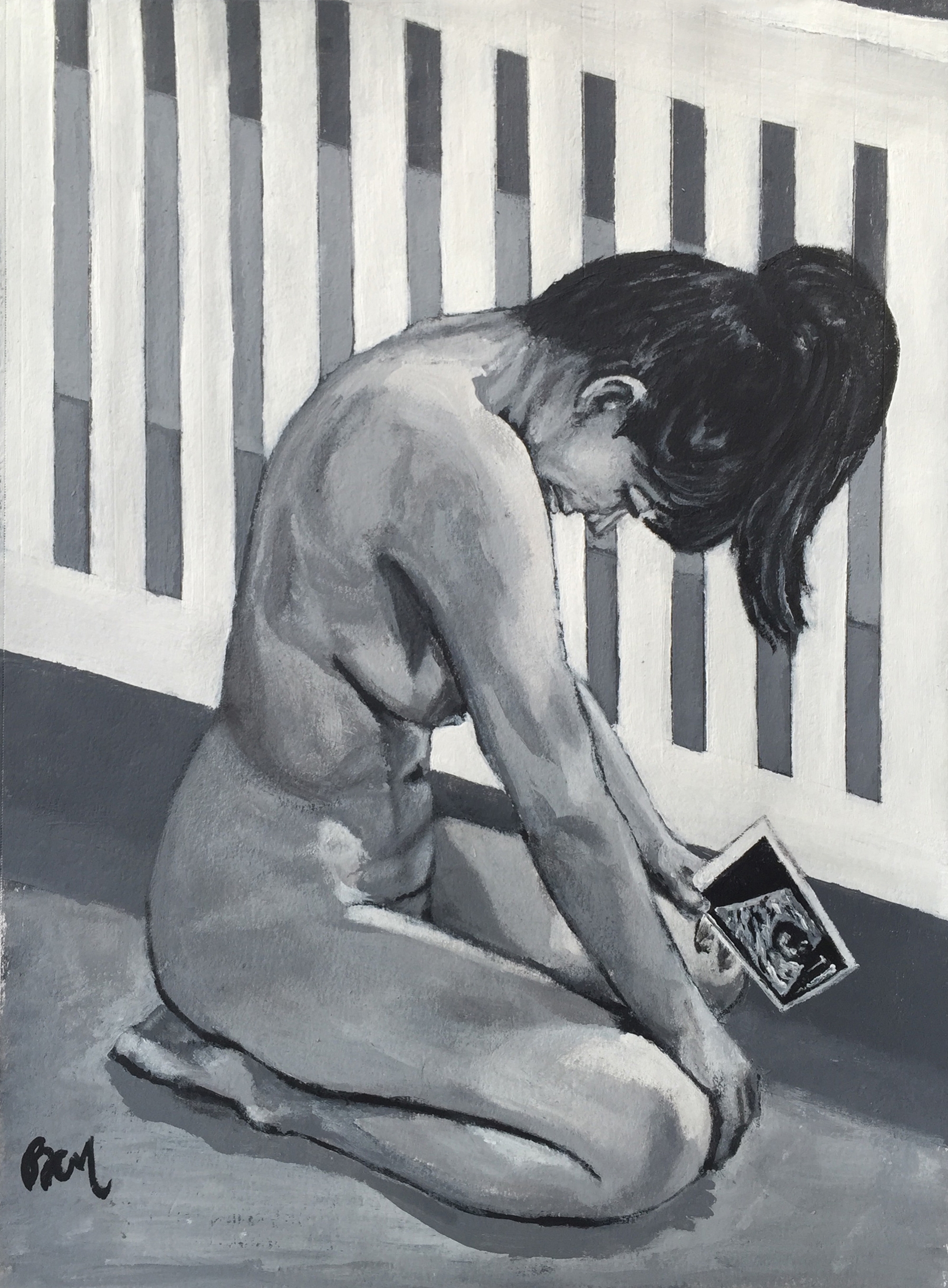 "Missing Child", acrylic on paper.