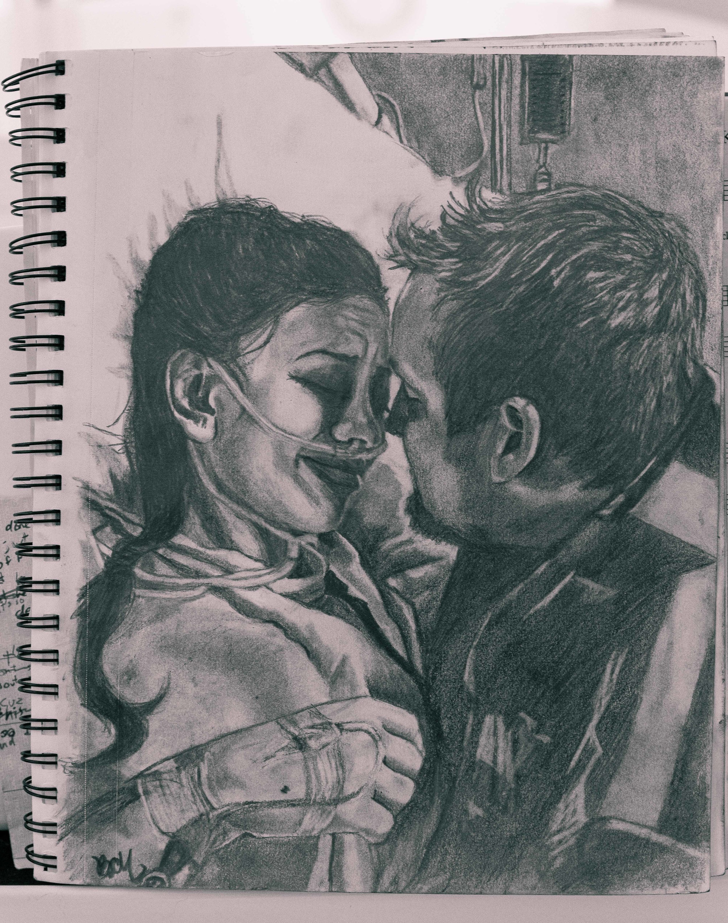 "Post-Op Results", graphite on paper.