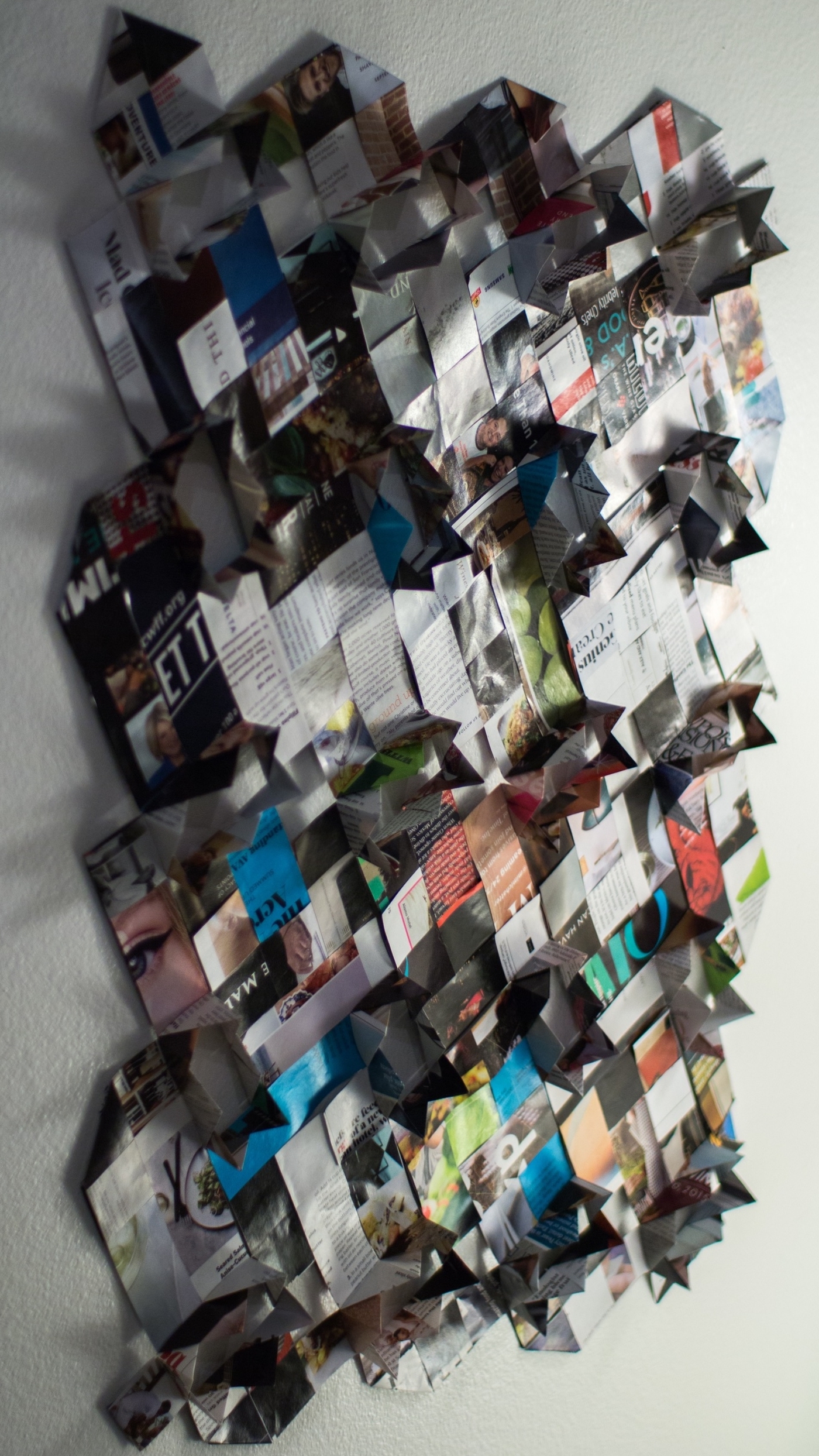 "Momentary Majesties", recycled magazines.