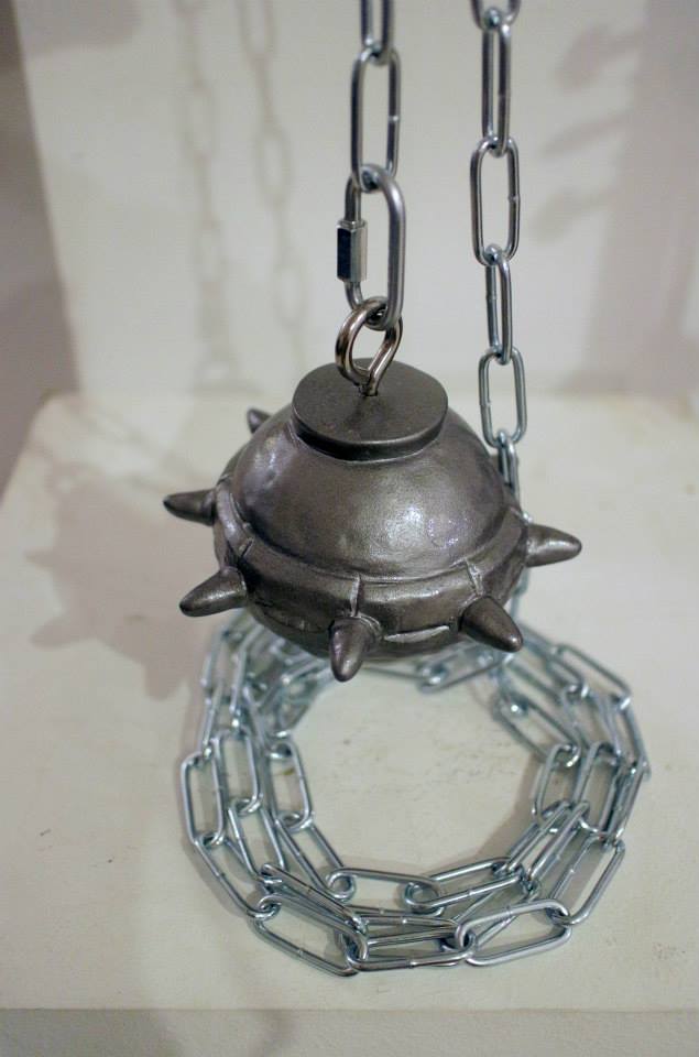 "Go-Go", clay, enamel paint and hardware.
