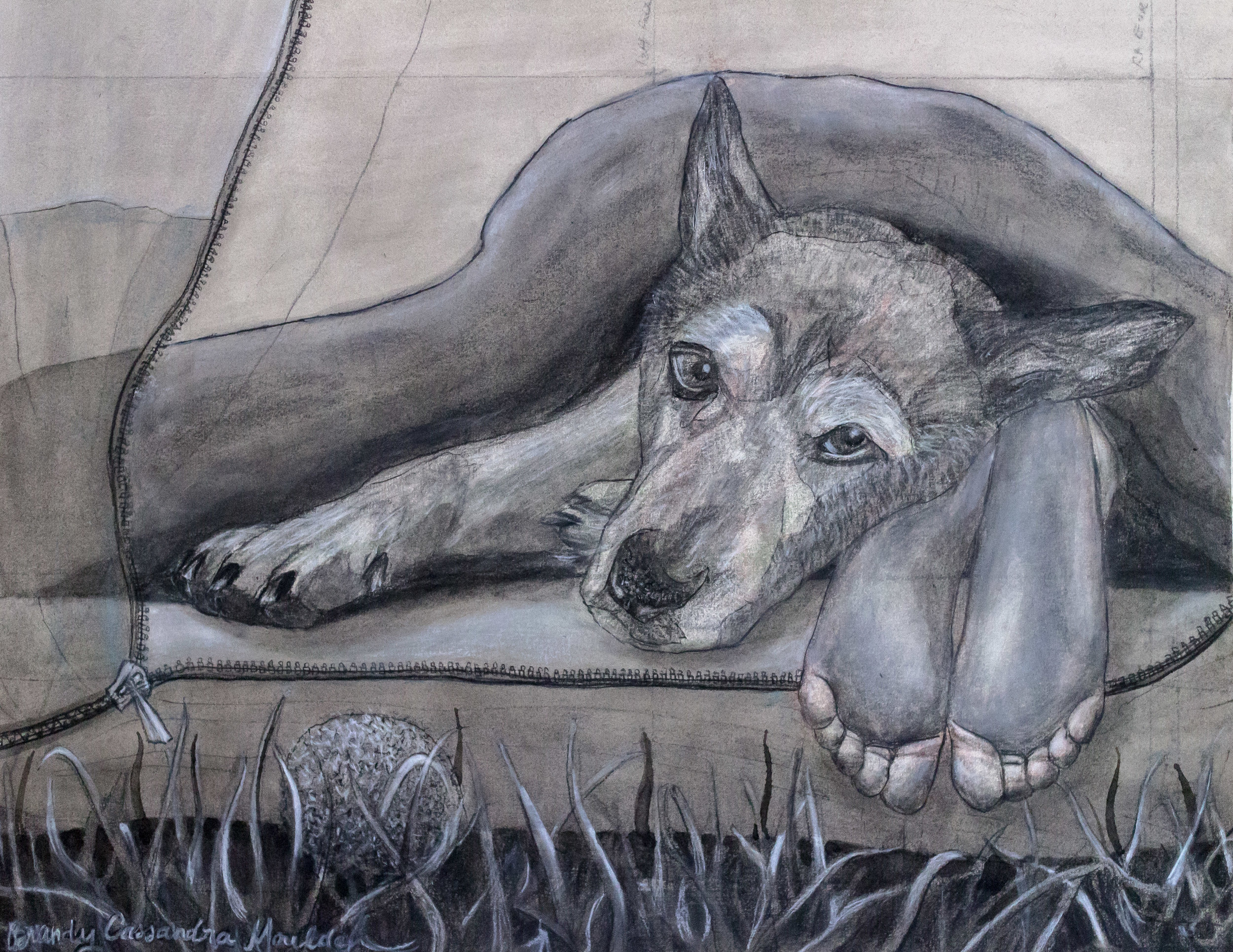 "Chime", Charcoal, Pastel and India Ink on paper. (commissioned)
