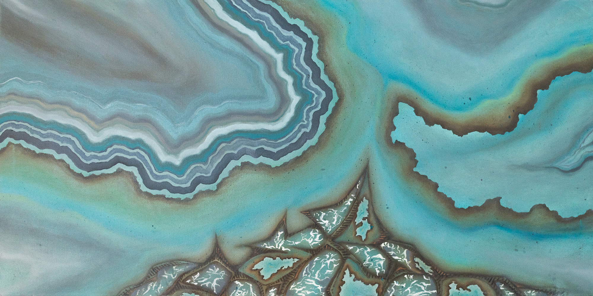 “Minerality”, 24”x 48” oil on canvas.