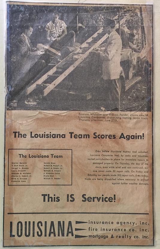 Post Hurricane Audrey Ad, 1957