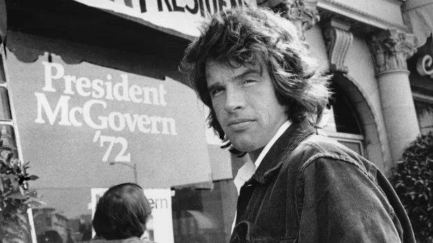 Beatty outside the McGovern campaign office in Beverley Hills