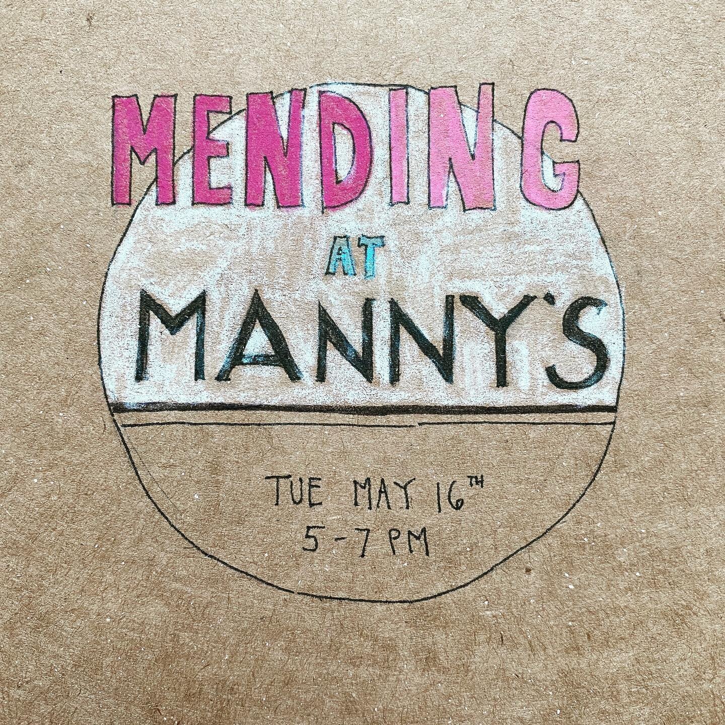 Excited to be hosting #themendinglibrary @welcometomannys in the mission on Tuesday 5.16 from 5-7pm. More info on the website. #mending #mendmay #visiblemending #repairandrewear #missionsf