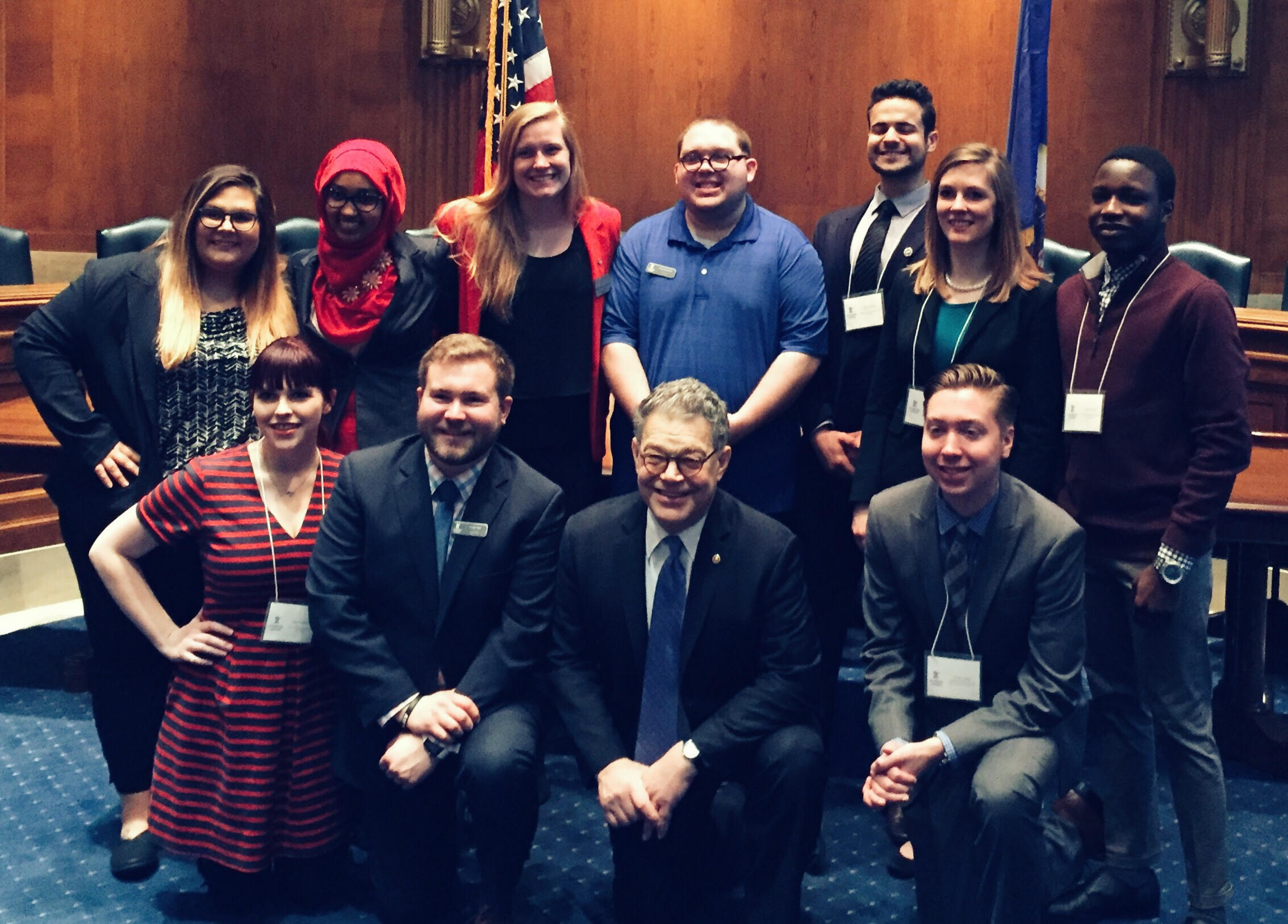 students with Senator Franken