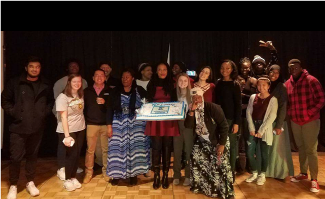 A group picture of some of the SMSU students who attended the party