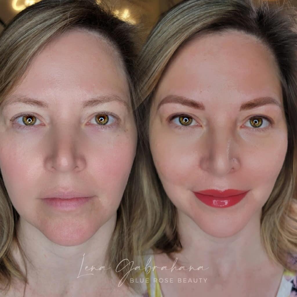 This beautiful Chicago women flew to Little Rock to come see me 💋
I'm so humble and greatful for wonderful clients like this! 
She wanted an ultra soft barely there modern pmu look with a beautiful blushed lip,and we nailed it! She wanted soft natur