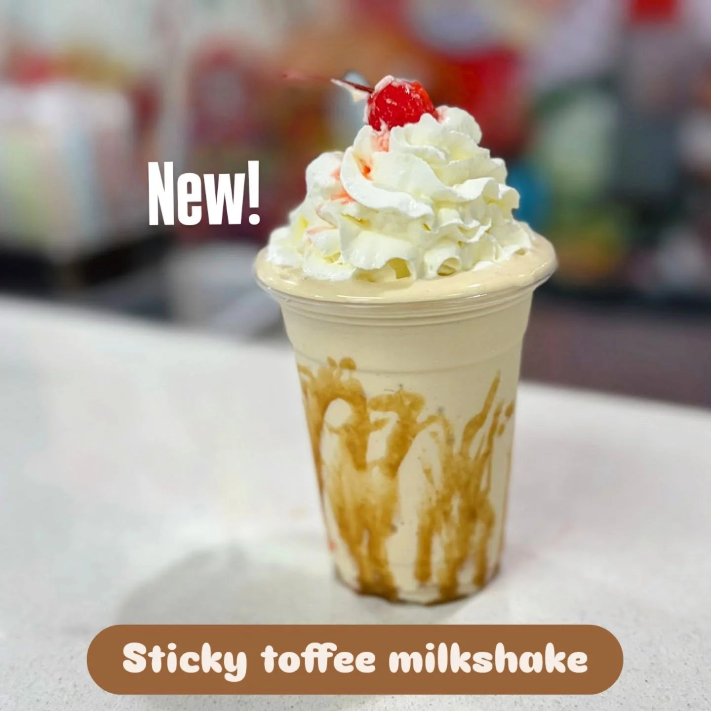 Sticky toffee shake&mdash;
our house-made sauce swirls inside,
sweetness in each sip.