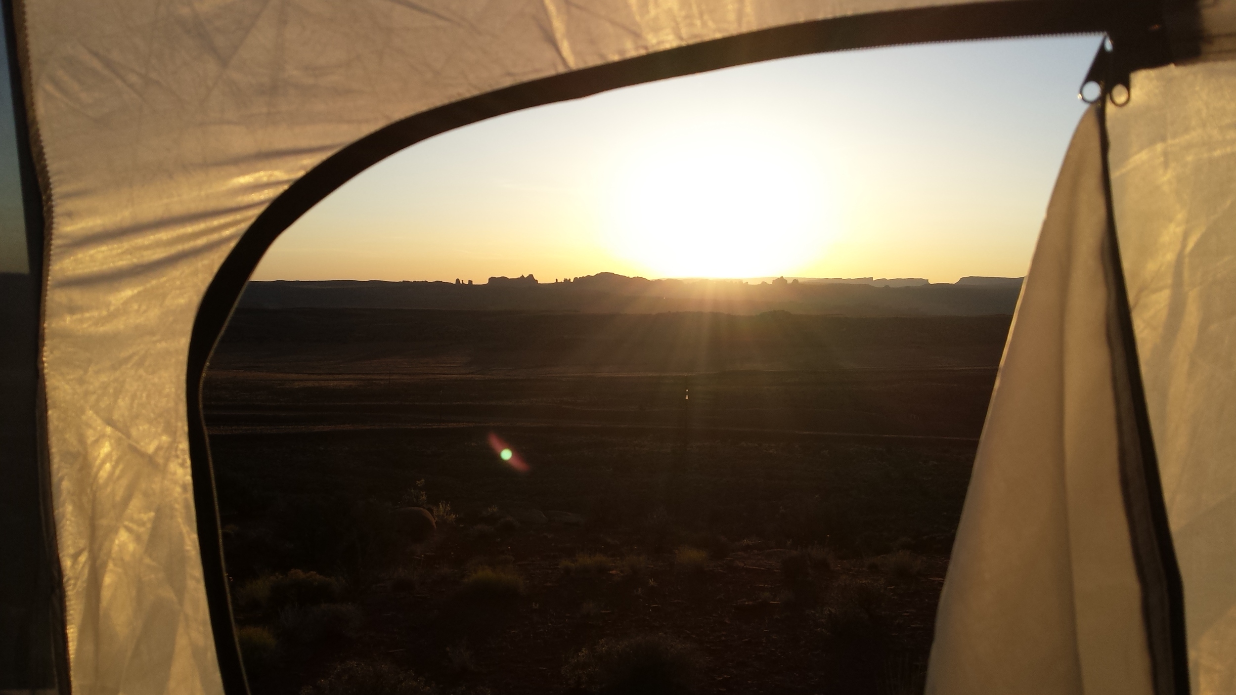 Sunrise from Iain's rock-perched tent.