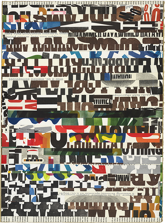 Scramble, collage, 22 x 30 in., 2016