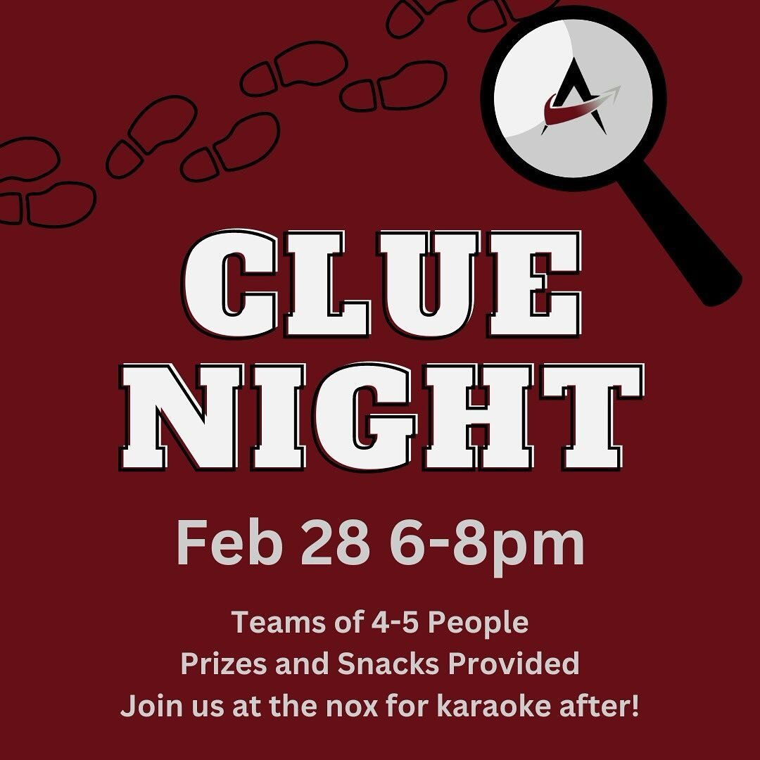 🔍 Join us for ACE uOttawa&rsquo;s Clue Night on Feb 28th from 6-8pm! 🕵️&zwj;♀️ Gather your detectives (teams of 4-5) for an epic night of mystery, prizes, and snacks! 🏆🍿 After cracking the case, head to The Nox in Minto for a karaoke after-party!
