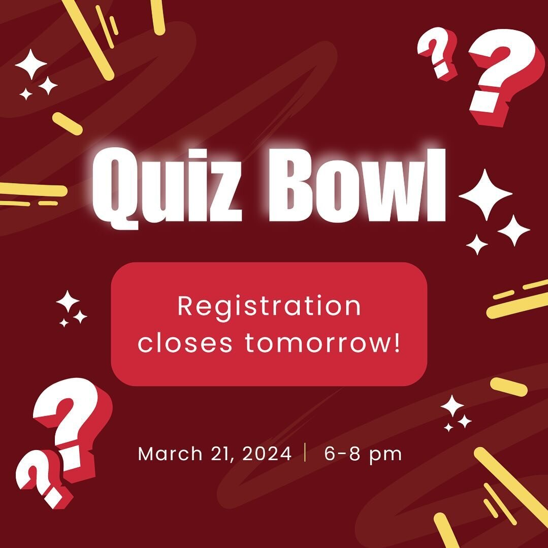 Registration closes tomorrow at midnight! Don&rsquo;t forget to sign up with your friends for a fun free (for ACE delegates) night of trivia. Food and CASH prizes will be provided 🤩
&mdash;
Les inscriptions se terminent demain &agrave; minuit ! N&rs