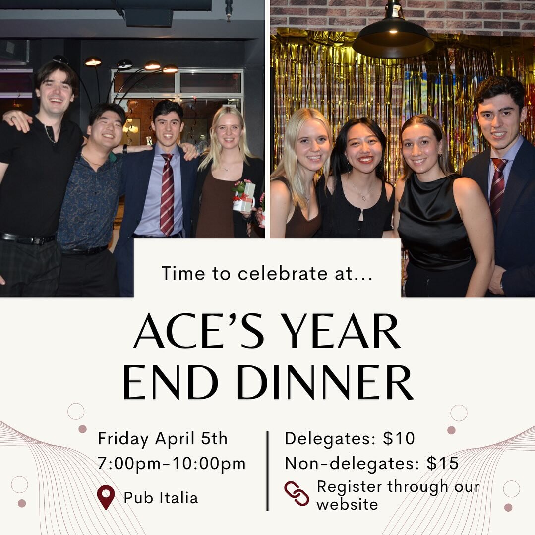 It&rsquo;s already the end of the year, and ACE wants to invite all of our delegates this year to celebrate everything we accomplished at our End of Year Dinner this Friday. Each ticket includes dinner and a drink at Pub Italia in Little Italy. Sign 