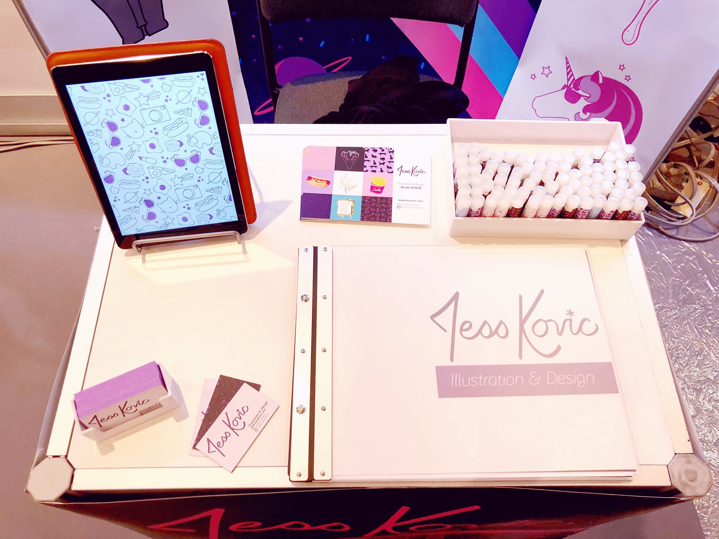 My podium and portfolio book! You can see how I had to improvise with the graphics :/