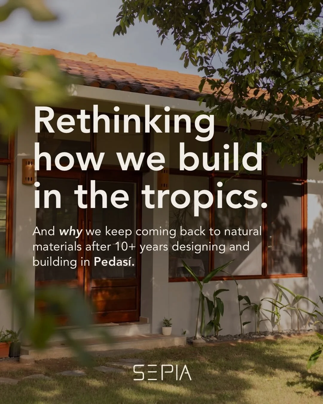 For a long time, we were taught that building meant moving forward, often leaving traditional materials behind.

But in the tropics, many of those systems don&rsquo;t respond to the climate the way they should. 

At SEPIA, our work is rooted in a dif