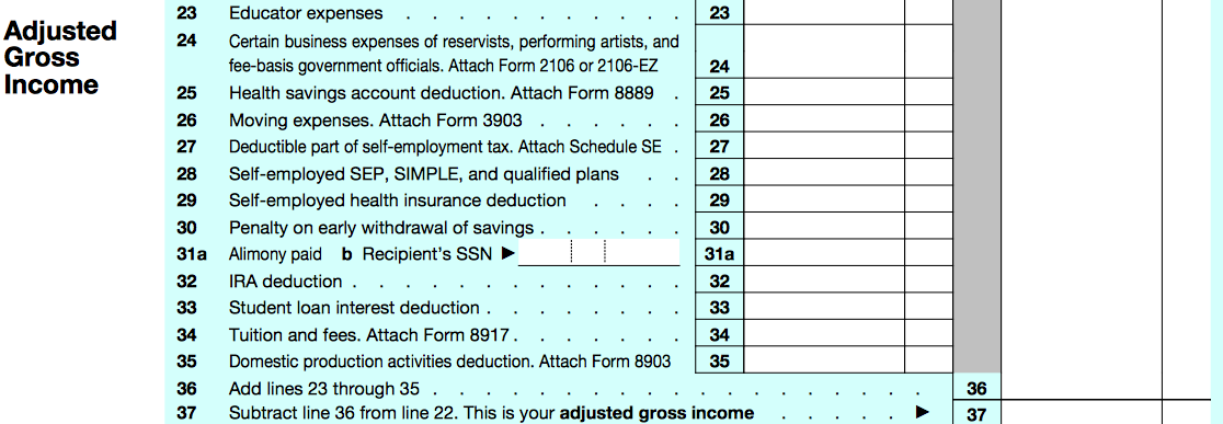 Your "Above-the-Line" deductions used to determine AGI.
