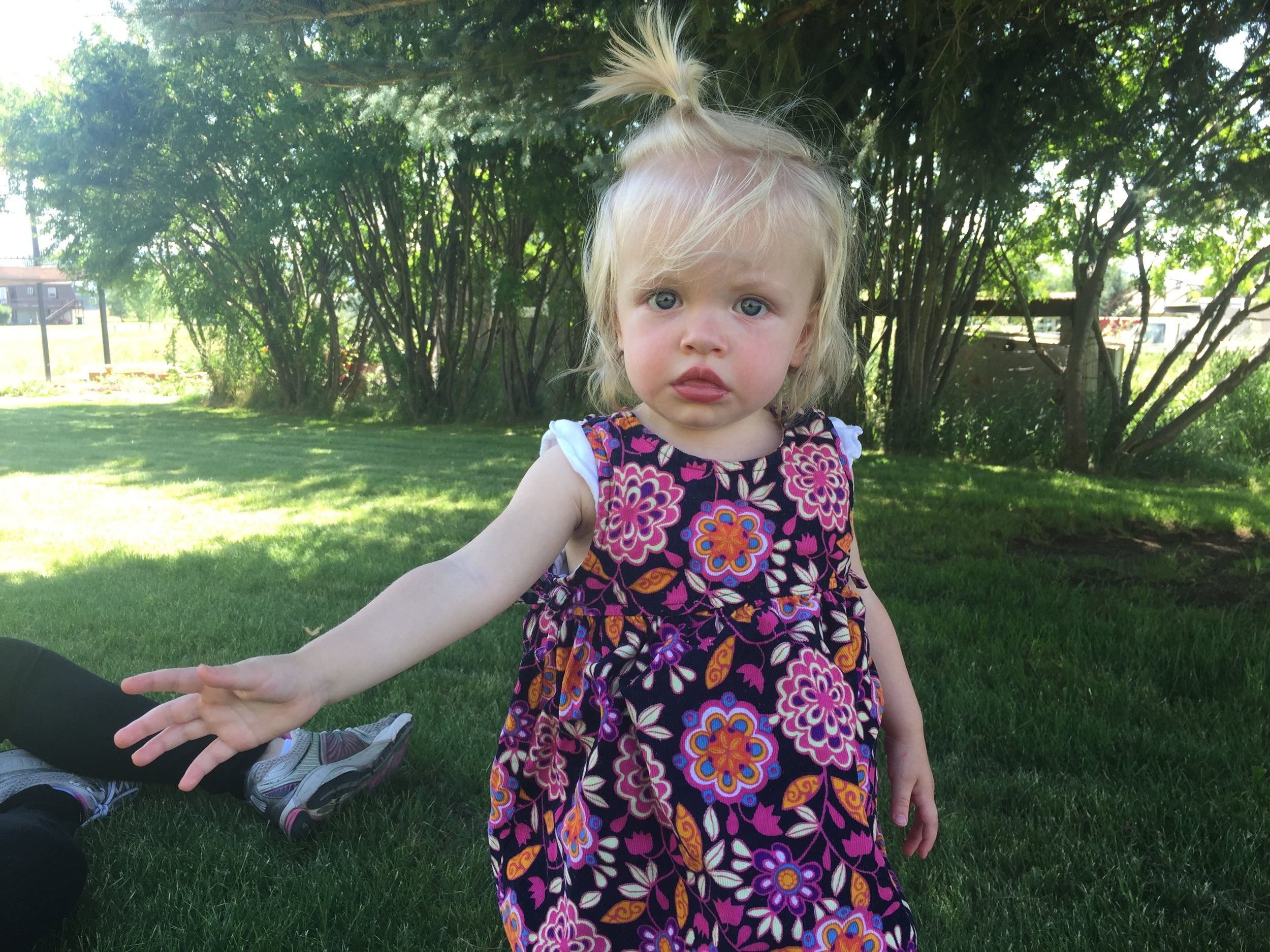Our first IVF baby, Eleanor. 15 months old at our Star Valley home.