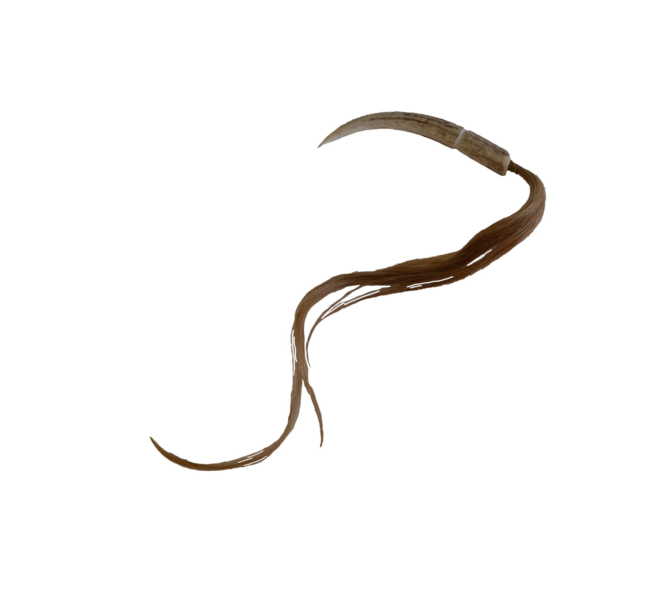 Antique Carved Horn With Horse Hair