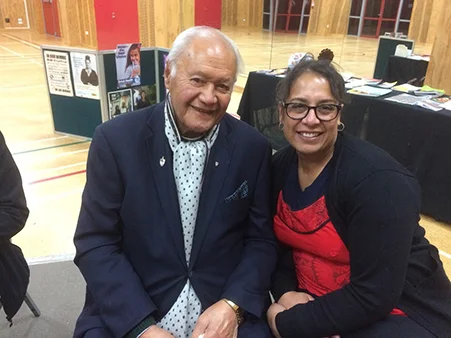 Matua Andy Joseph with TPO RN Alice Chisnall-Kalouniviti at the Cancer Kōrero.