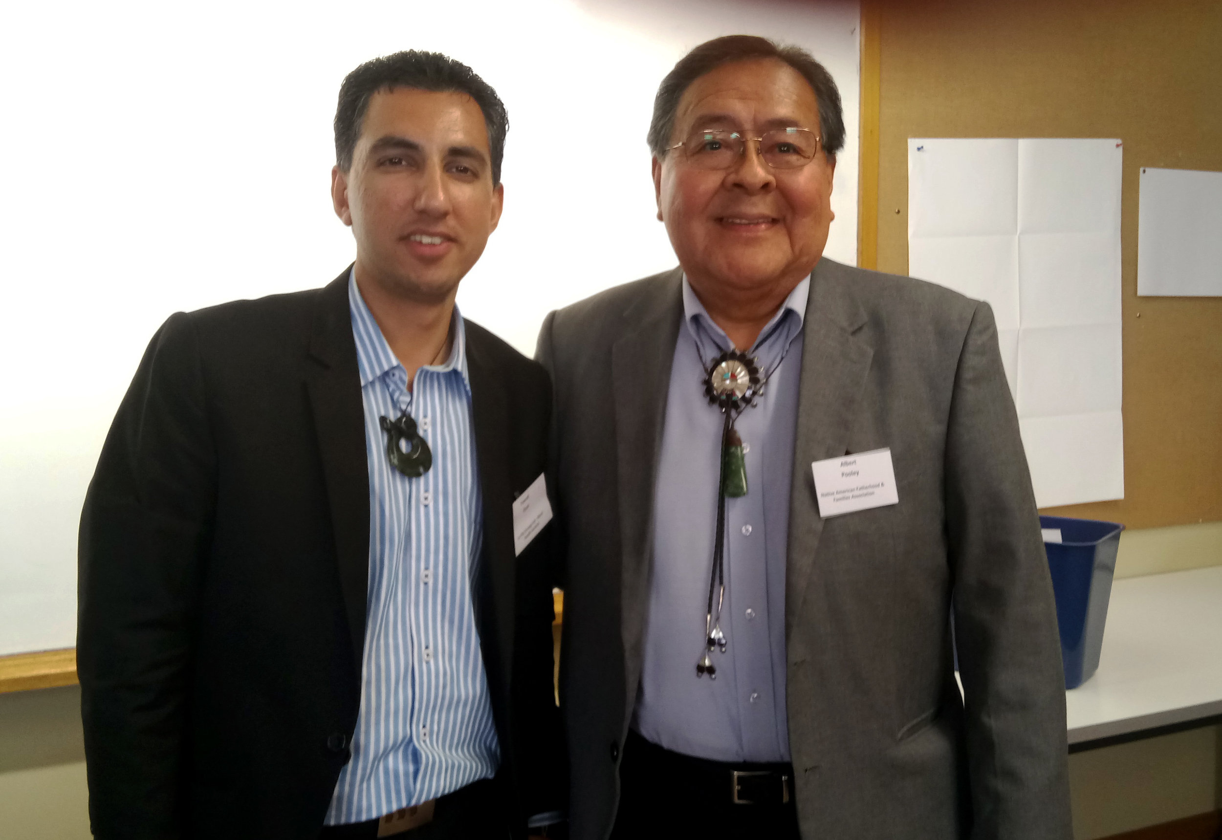 Fawad Shah with presenter Dr. Albert Pooley, Native American Family Therapist