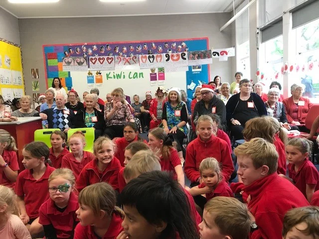 Children and staff at Ward School
