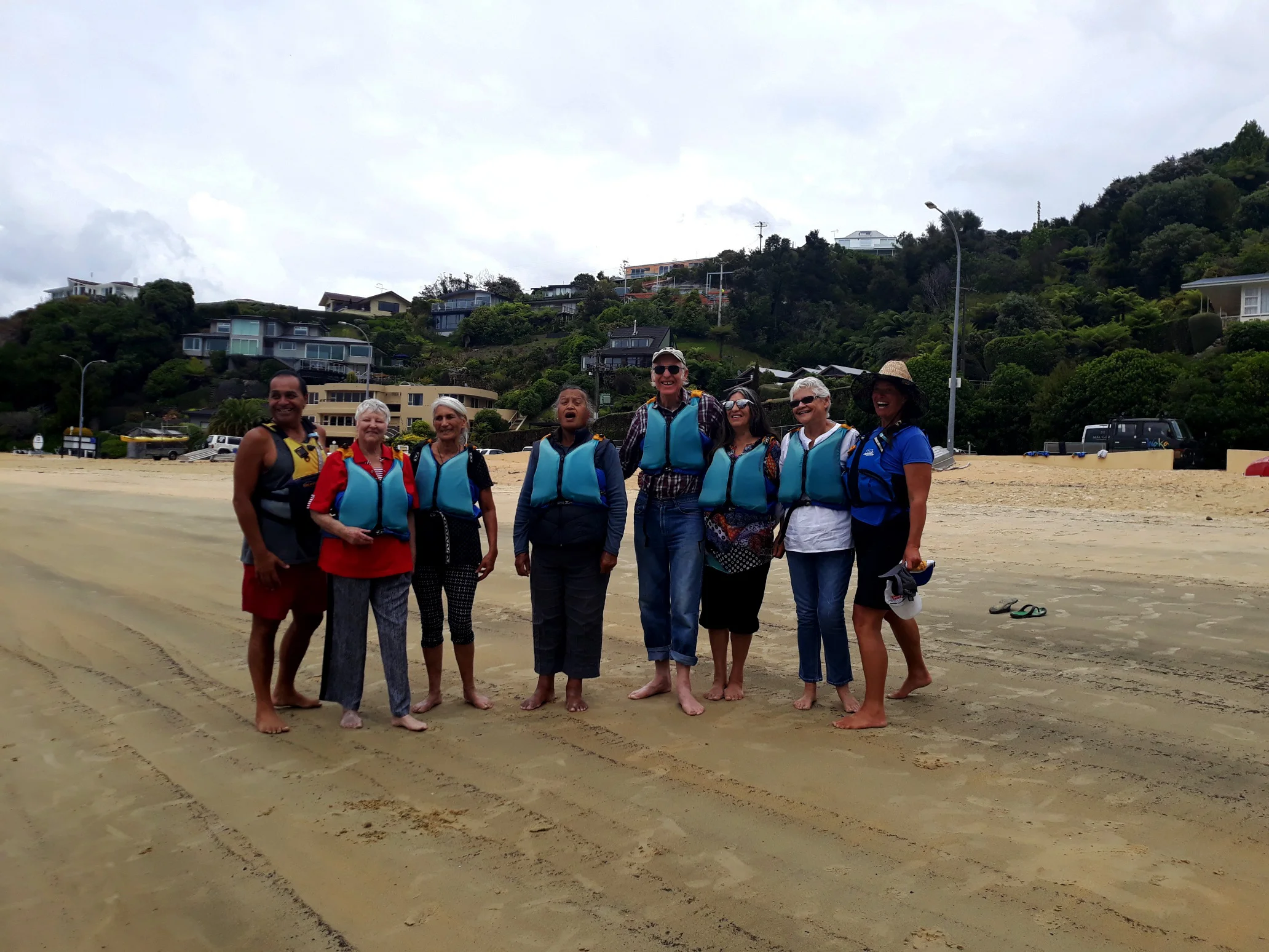 Some of the kaumātua from Rōpū Kaukau and Te Oranga Pai, a contingent of Raranga group doing a presentation for their appreciation