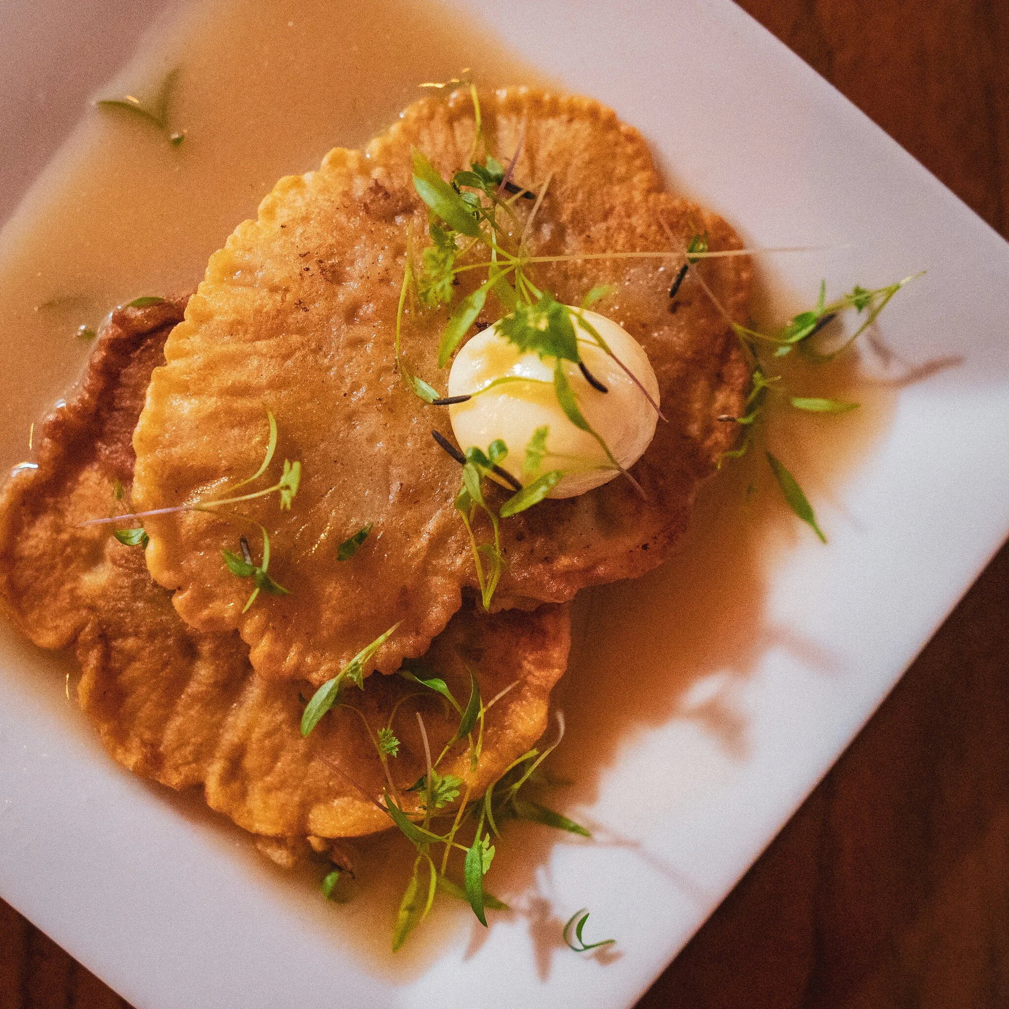 Uni Pancake Kewpie Mayo and Pork Bone Broth