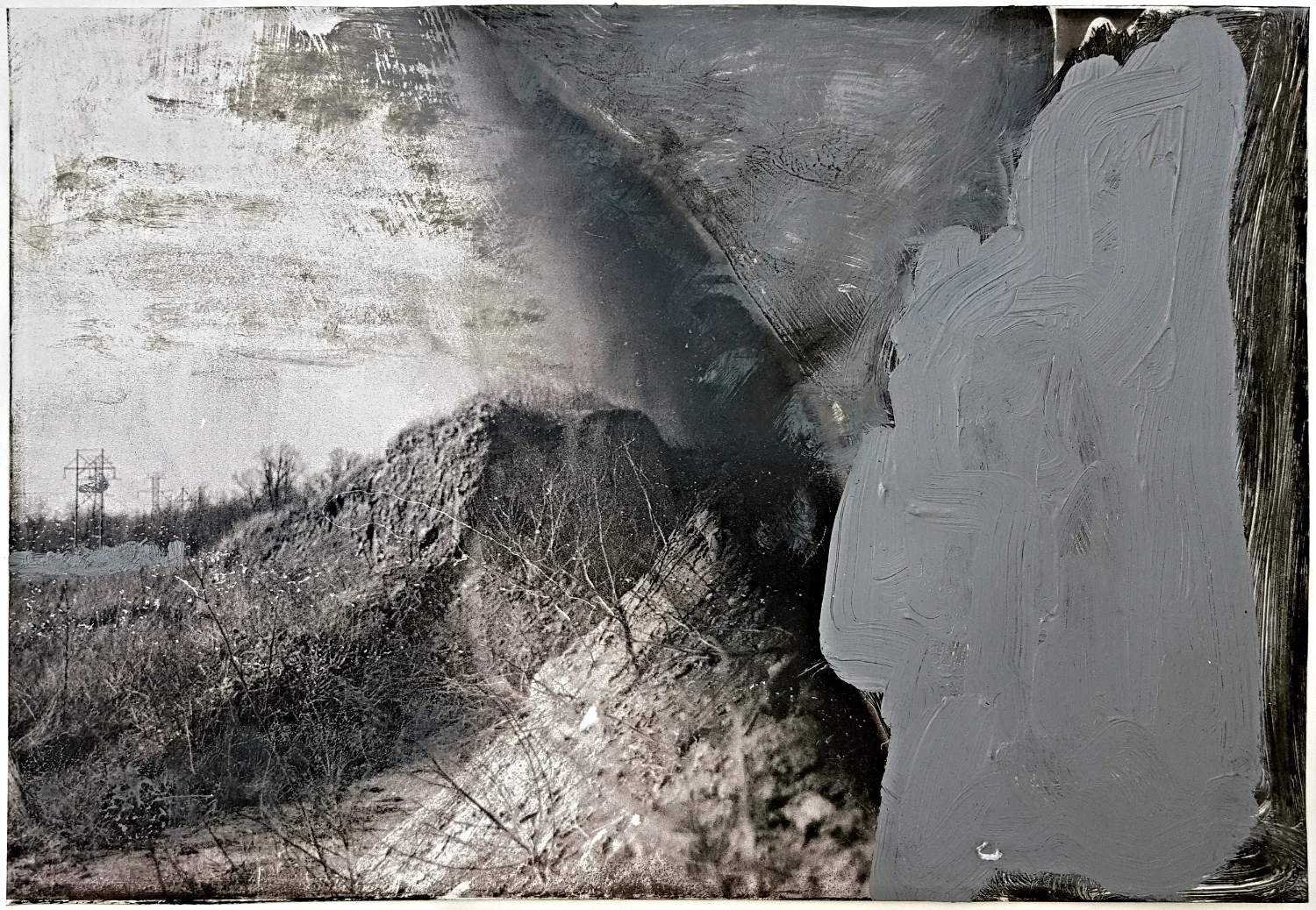 Someway It's Part of Me, Apart From Me 2016 acrylic, pastel, laser print on matte photo paper 7 1/4” x 10 5/8”