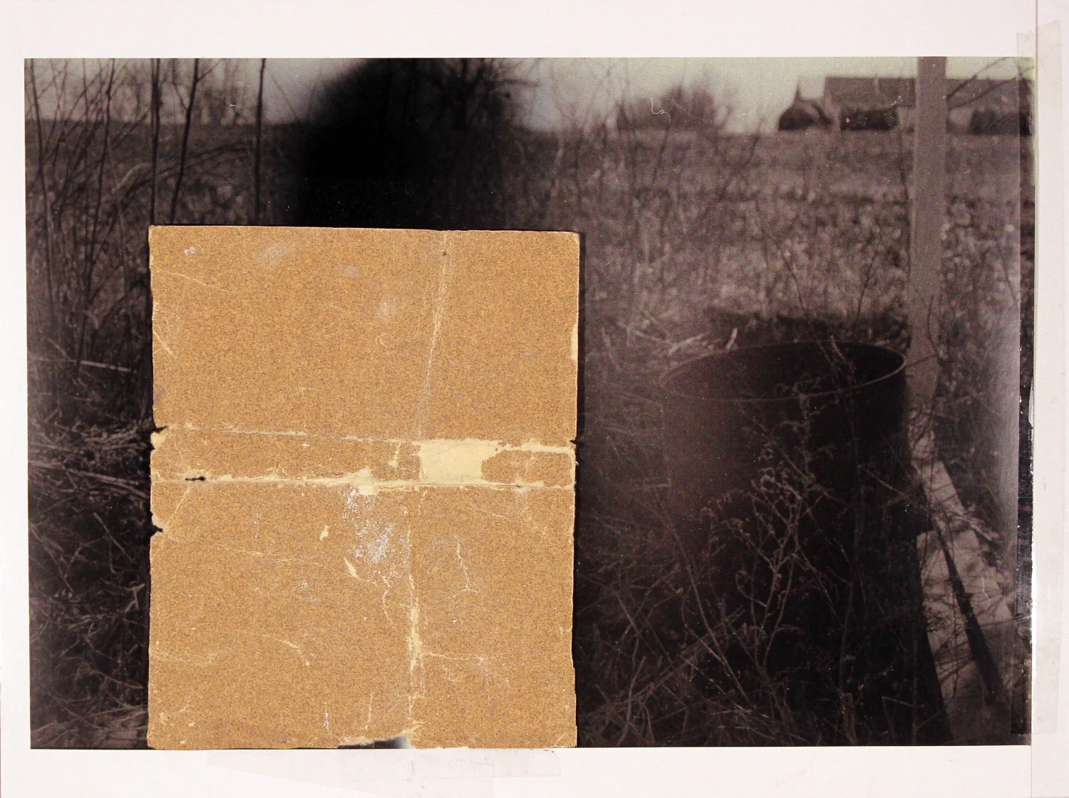 Returning to Where We Came From 2017 sand paper, transparent tape, laser print on matte photo paper 8 1/2” x 11 3/8”