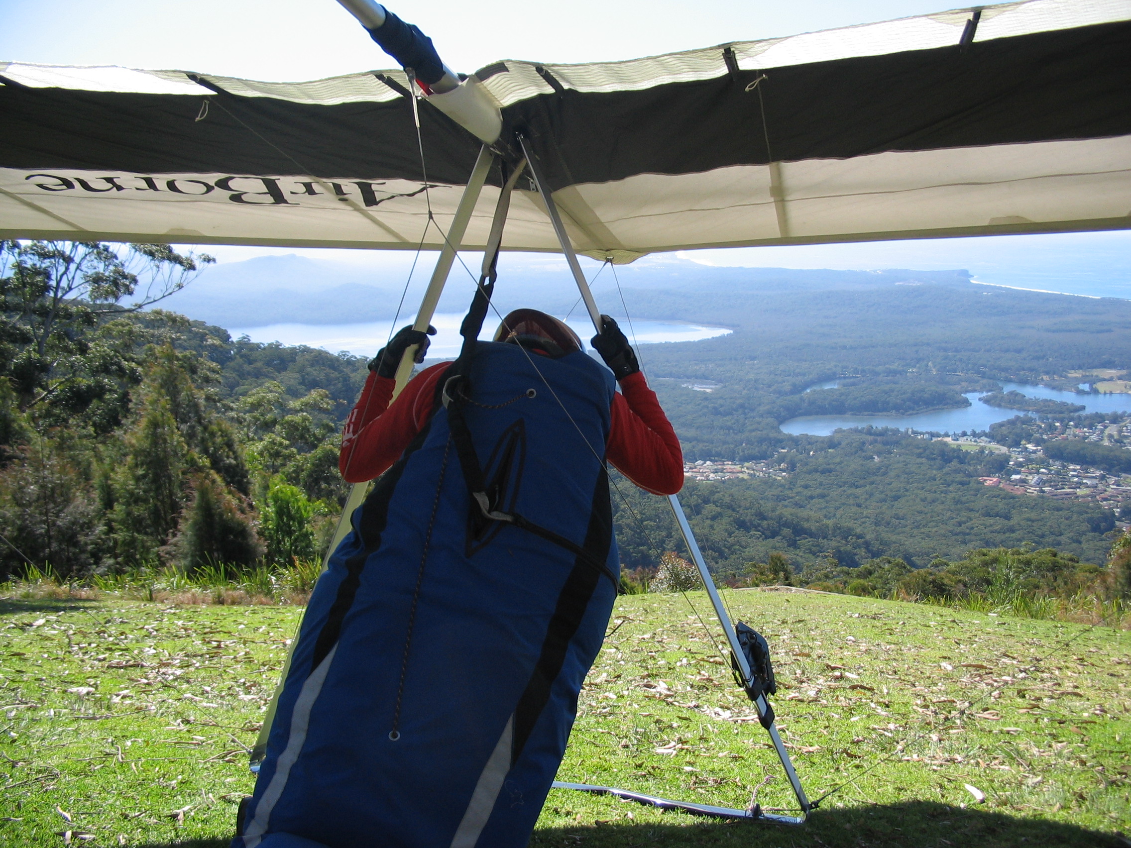 on launch at north brother with the township of Laurieton below
