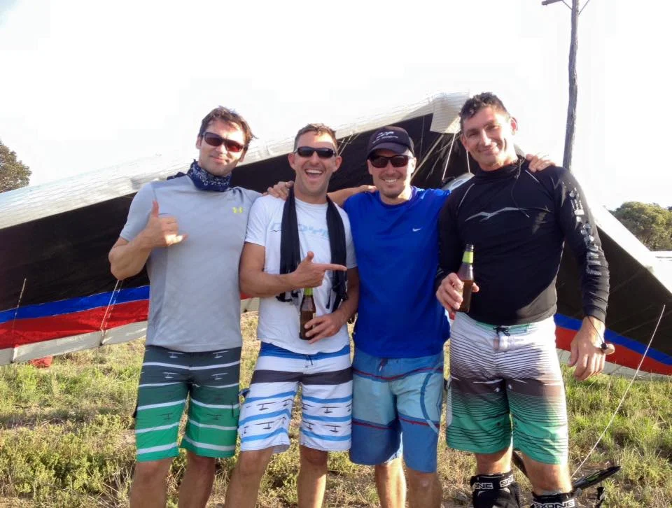 Aussie Pilots heading to compete in the Italian Worlds from left Nils Vesk (NSW), Craig Taylor (NSW), Rohan Taylor (NSW), Peter Burkitt (QLD)