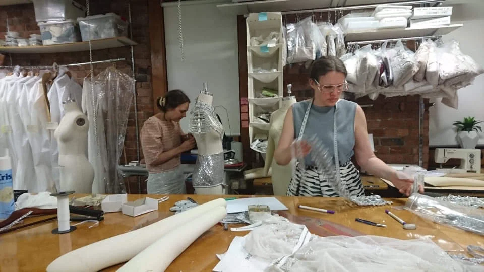 Designer Gwendolynne Burkin working on Kate Miller-Heidke for Eurovision costume 2.jpg
