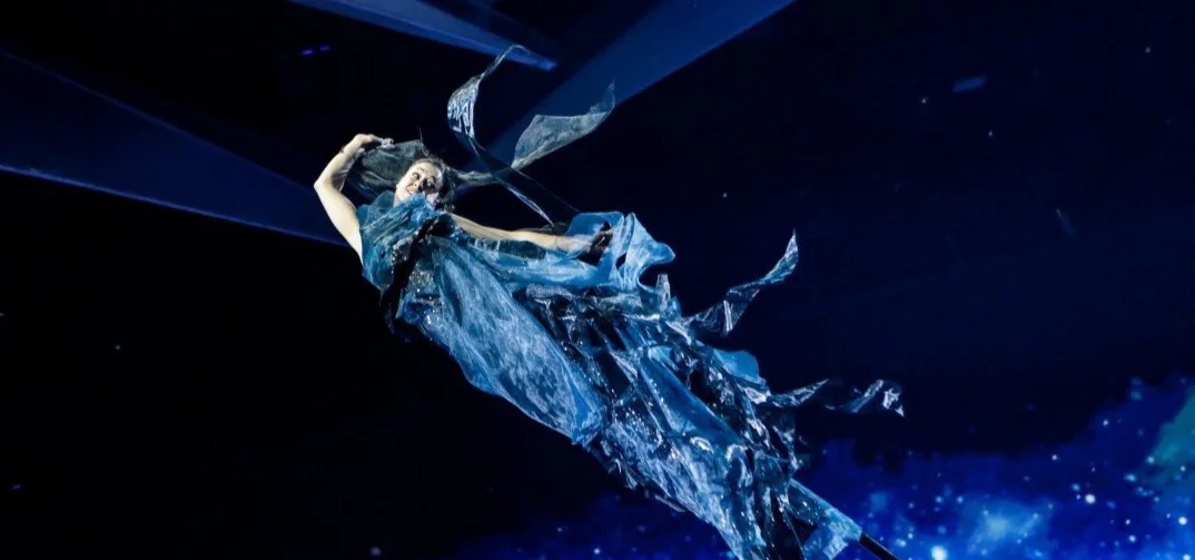 Performer Emily Ryan of Strange Fruit for the Eurovision Tel Aviv first rehearsal in the Gwendolynne costume