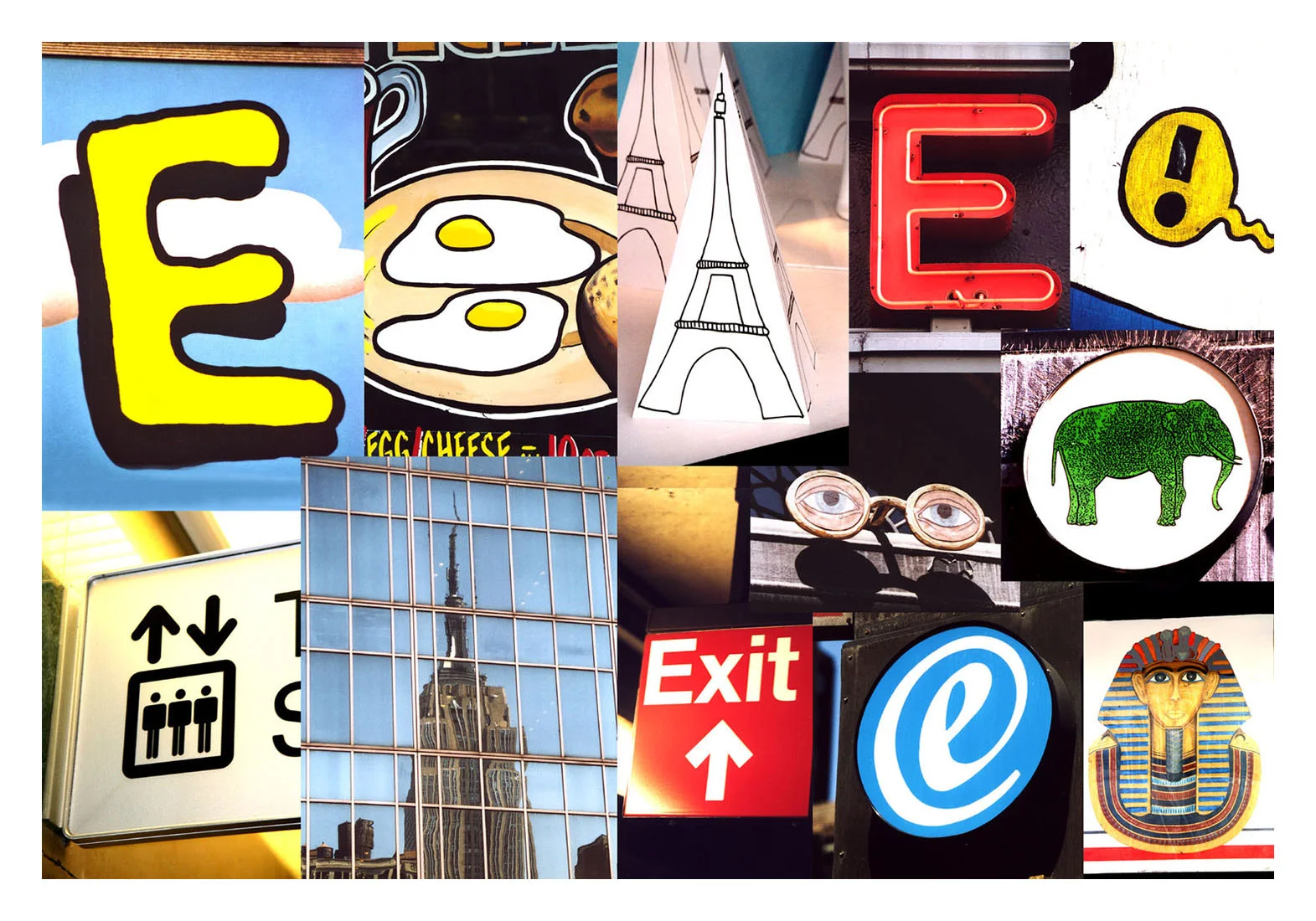 Letter E - Postcard series