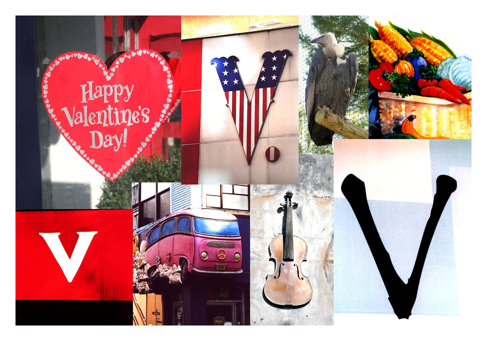 Letter V - Postcard series