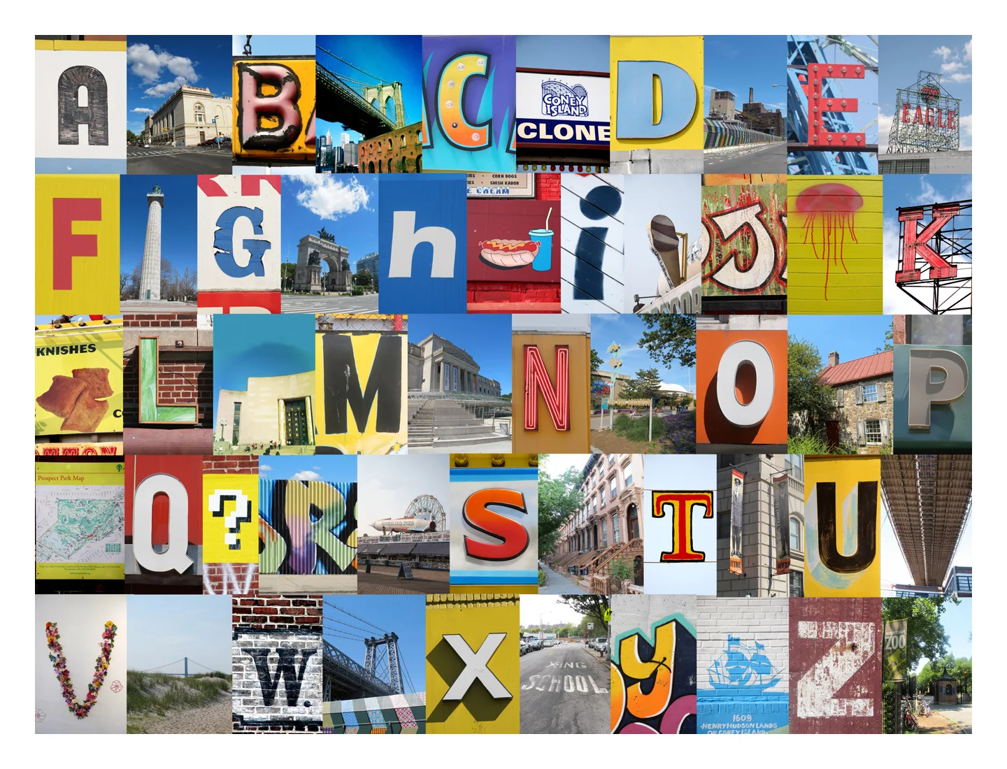 Lea's alphabets - Academy of Music, Brooklyn Bridge, Cyclone...